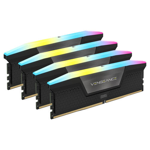MEMORIA RAM CORSAIR DDR5 VENGEANCE RGB 96GB (4 X 24GB) 6400MT/S CL32 – BLACK (CMH96GX5M4B6400C32) MEMORIA RAM CORSAIR DDR5 VENGEANCE RGB 96GB (4 X 24GB) 6400MT/S CL32 – BLACK (CMH96GX5M4B6400C32)